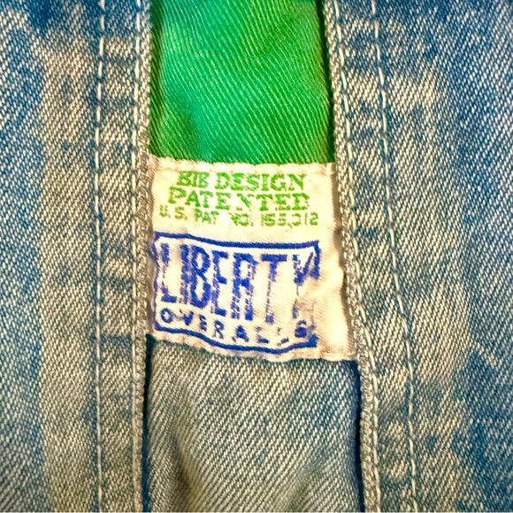 Vintage 90s Liberty Men’s Denim Bib Blue Jean Overalls 42x28 Workwear Farmer - Picture 5 of 9